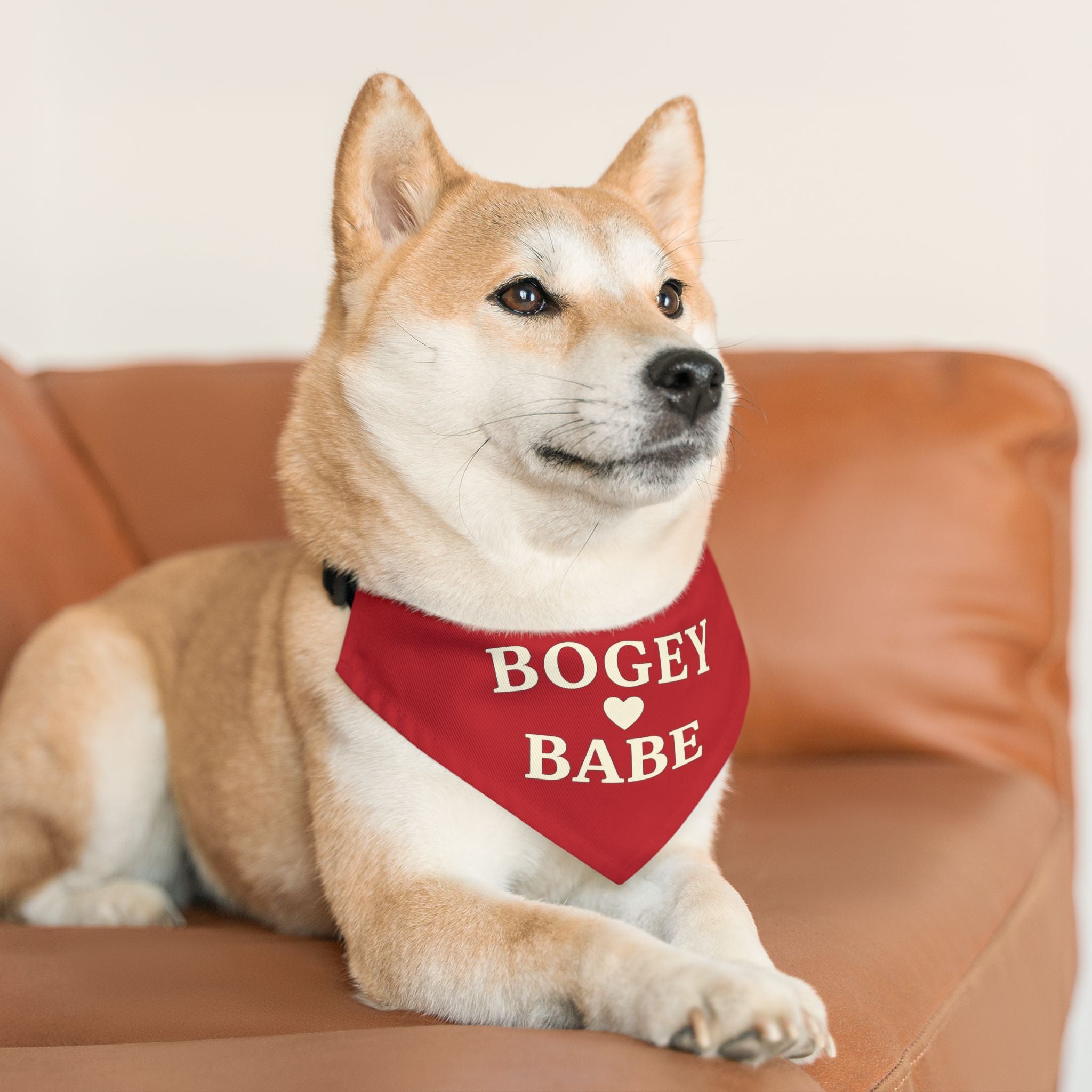 Bandana Collar — "Bogey Babe" Red Pet Scarf for Dogs & Cats