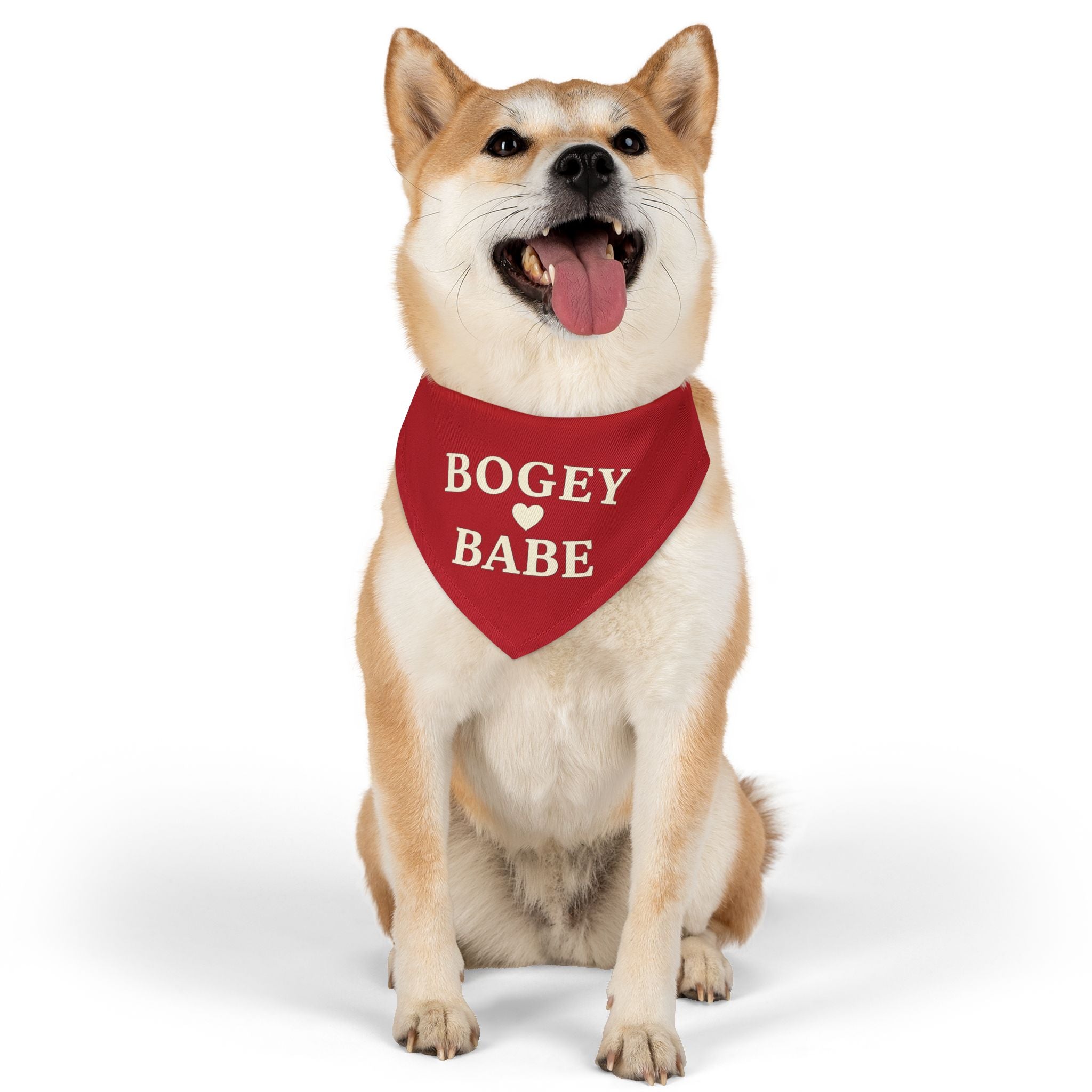Bandana Collar — "Bogey Babe" Red Pet Scarf for Dogs & Cats