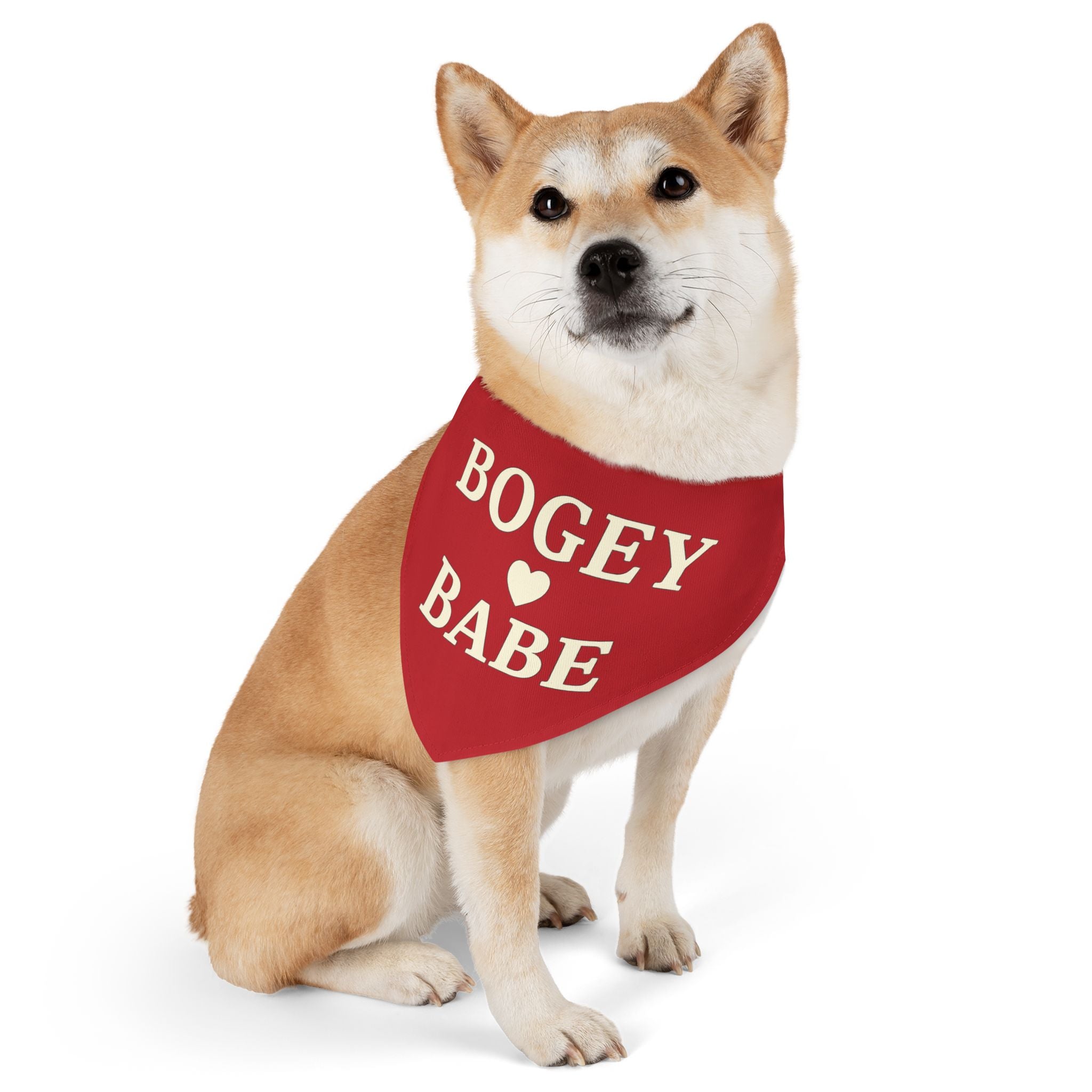 Bandana Collar — "Bogey Babe" Red Pet Scarf for Dogs & Cats